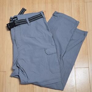 Denali Convertible Pants 34x30 Mens Gray Cargo Stretch Nylon Convert to Shorts